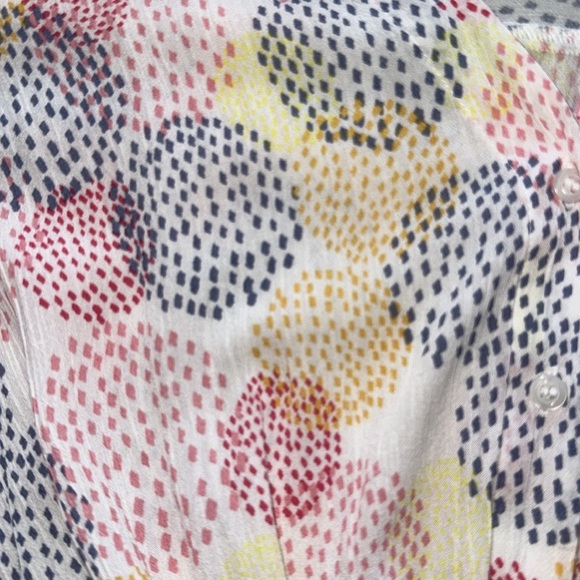 a.n.a A New Approach Pink Blue Yellow Pastel Dot Pattern Wrap Top Relaxed Fit PL - Picture 8 of 10